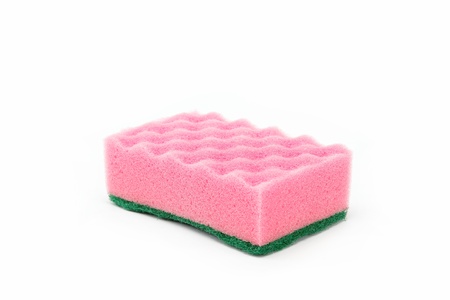cleaning sponge on a white background.の写真素材
