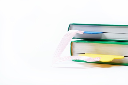 A stack of books on a white background.の写真素材