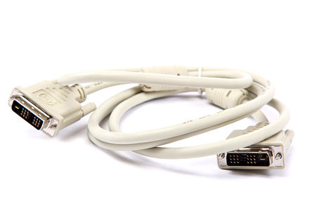 DVI cable isolated on a white background.