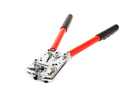 Tool for crimping wires isolated on white background.