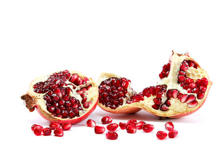 Fresh pomegranate isolated on white background.の写真素材