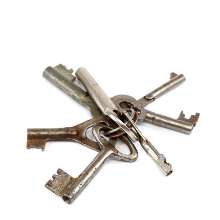 Old keys isolated on a white background.の写真素材