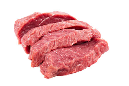 Fresh raw meat isolated on a white background.の写真素材
