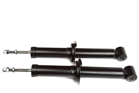 Car shock absorber isolated on white background.の写真素材