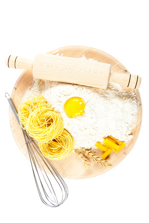 Baking ingredients for cooking isolated on white background.の写真素材