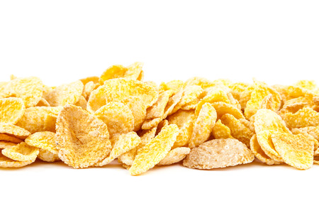 Cornflakes isolated on white background.