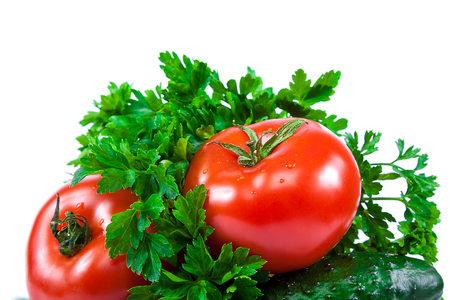 Fresh vegetables isolated on a white background.の写真素材
