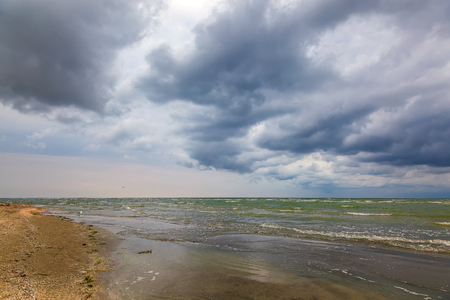 Seascape. The sea, the sky with storm clouds.の写真素材