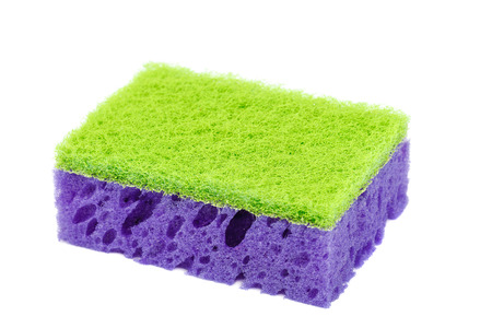 Kitchen sponges isolated on a white background.の写真素材