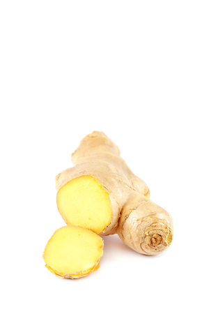 Ginger root isolated on white background.の写真素材