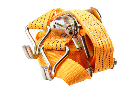The mechanism for securing cargo ties is isolated on a white background.