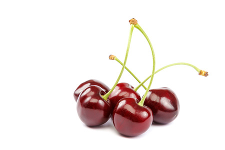 Fruits of a sweet cherry isolated on white background.の写真素材
