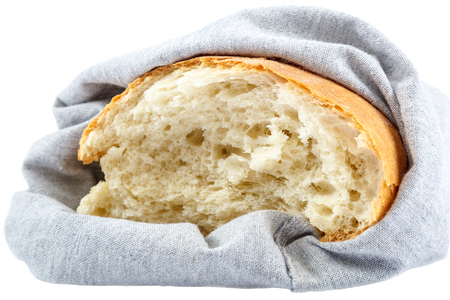 Loaf of rye bread isolated on white background.の写真素材