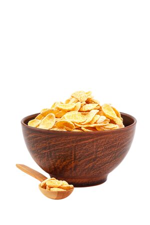 Corn flakes isolated on a white background.