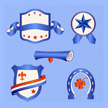 Set of different symbols and shieldsのイラスト素材