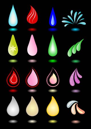 Drop iconsのイラスト素材