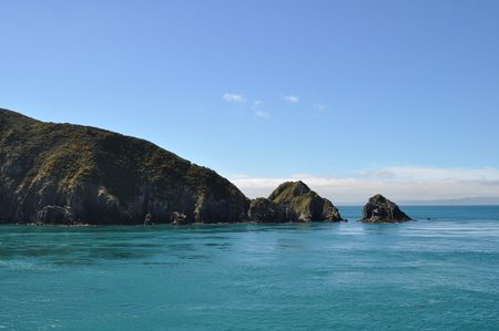 Beautiful landscape of Marlborough Sounds, New Zealandの写真素材