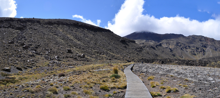 Landscape of the Tongariro Alpine Crossing in New Zealandの写真素材