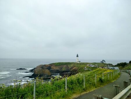 Cape Disappointment Lighthouse in Washingtonの写真素材