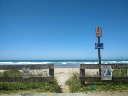 Beach Access in Lincoln City, Oregon, USの写真素材