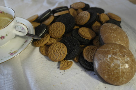Different types of biscuits for afternoon teasの写真素材