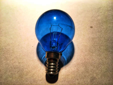 Blue bulbs on the floorの写真素材