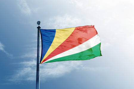 Seashells flag on the mastの写真素材