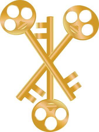 key gold, isolated vector graphicの写真素材