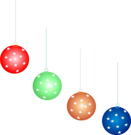 Chrismas decoration - colorful balls inside hallの写真素材