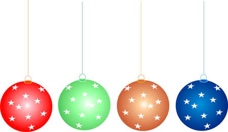 Chrismas decoration - colorful balls inside hallの写真素材