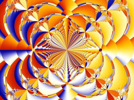 fractal with natural ornament in colorの写真素材