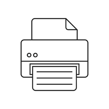 Line icon printer which is used for printing of documentsのイラスト素材