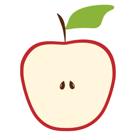 Flat icon red apple in halfのイラスト素材