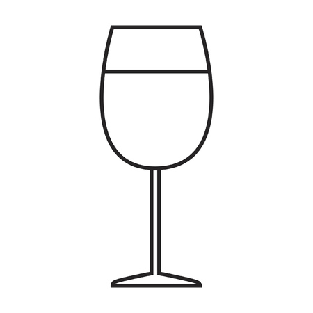 Line icon glass of wine. Vector illustration.のイラスト素材