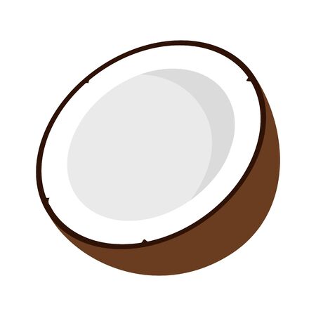 Flat icon coconut. Half of coconut. Vector illustration.のイラスト素材