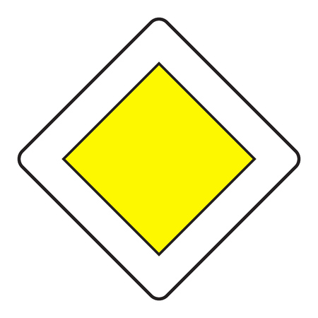 Traffic sign priority road isolated on white background. Vector illustration.のイラスト素材