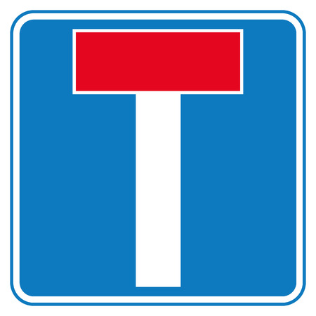 Traffic sign no through road. Vector illustration.のイラスト素材