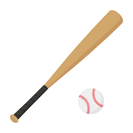 Flat icon baseball bat and ball. Sport. Vector illustration.のイラスト素材