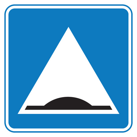 Traffic sign warning about speed bump. Road sign. Vector illustration.のイラスト素材