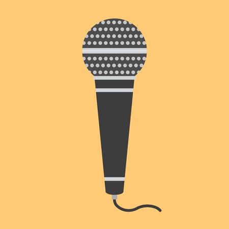 Flat icon microphone. News and interviews. Vector illustration.のイラスト素材