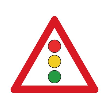 Traffic sign confrontation on traffic lights. Vector illustration.