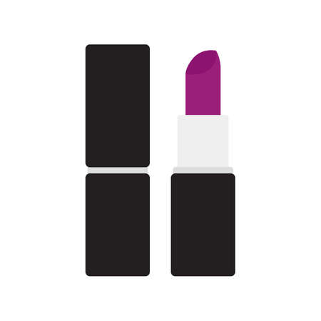Flat icon purple lipstick. Vector illustration.のイラスト素材