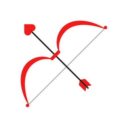 Flat icon bow and arrow with heart. Vector illustration.のイラスト素材