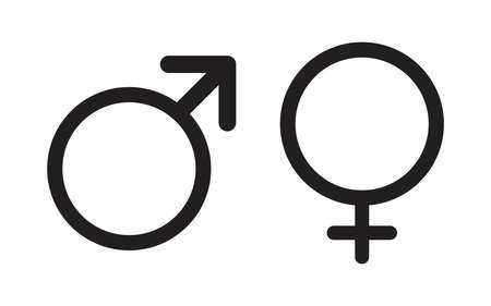 Male and female icon isolated on white background. Vector illustration.のイラスト素材