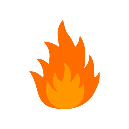 Flat icon fire isolated on white background. Vector illustration.のイラスト素材