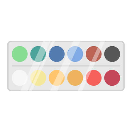 Flat icon watercolors isolated on white background. Vector illustration.のイラスト素材