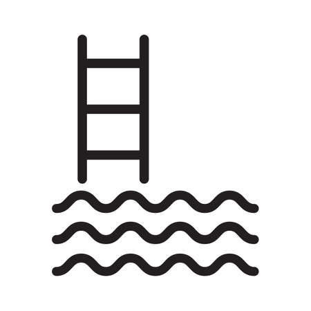 Line icon swimming pool isolated on white background. Vector illustration.のイラスト素材
