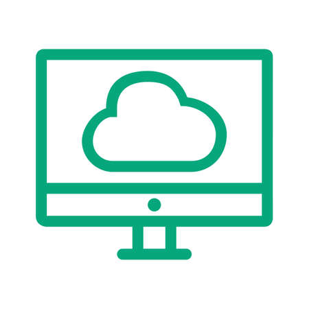 Line icon cloud computing isolated on white background. Vector illustration.