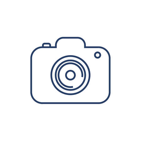 Line icon camera isolated on white background. Vector illustration.