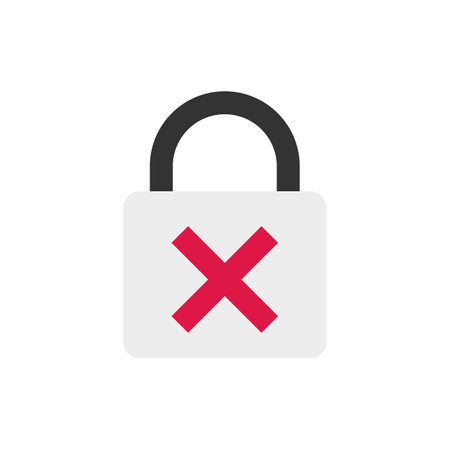 Flat icon deactivated padlock isolated on white background. Vector illustration.のイラスト素材